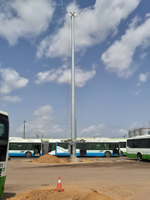 Steel Light Pole Tower with Lifting System and External Motor