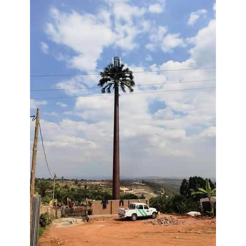 Camouflage cell tower blending into environment