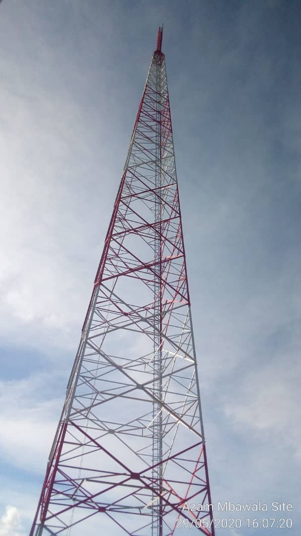 Galvanized angular tower for telecommunications