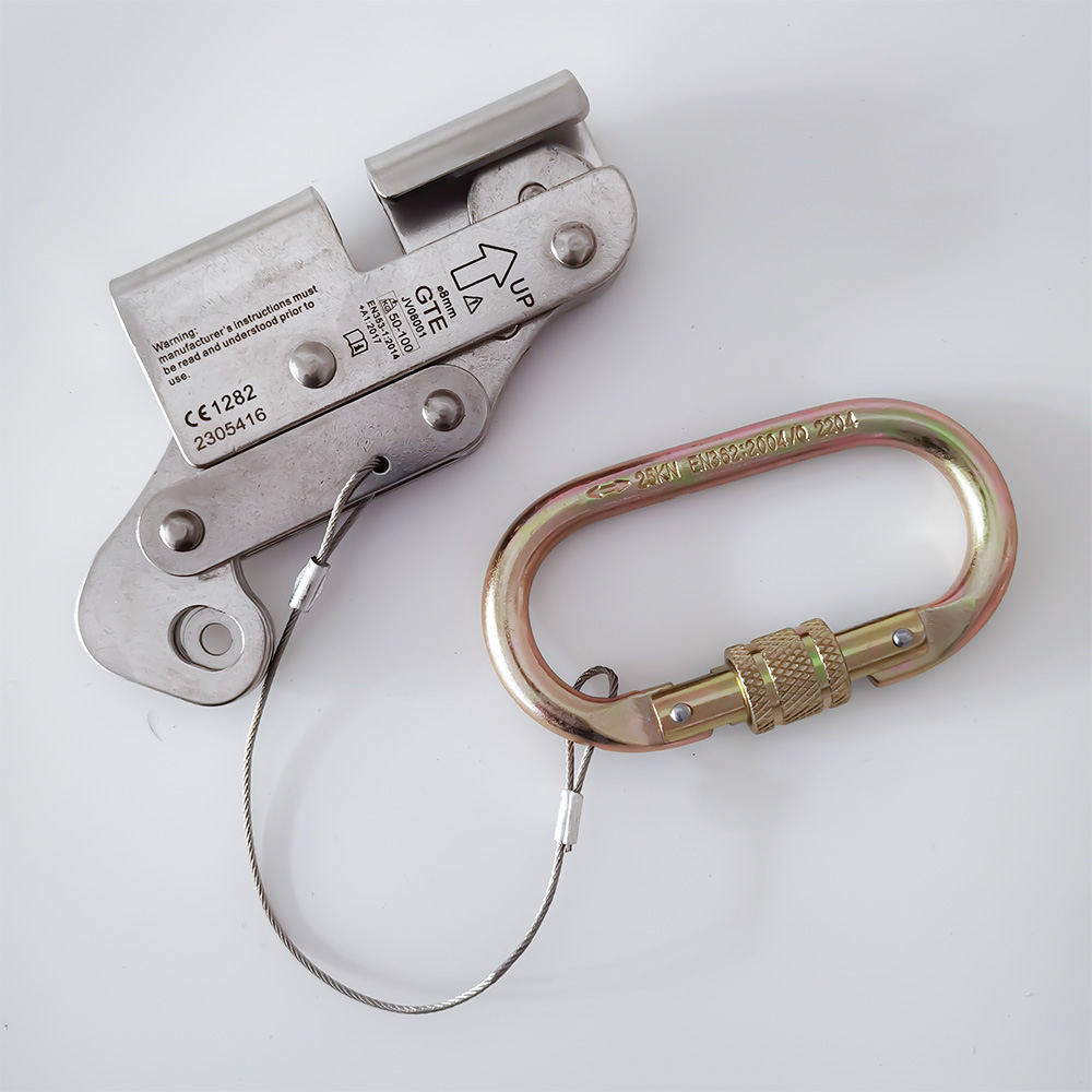 Tower climbing safety vertical fall arrest system